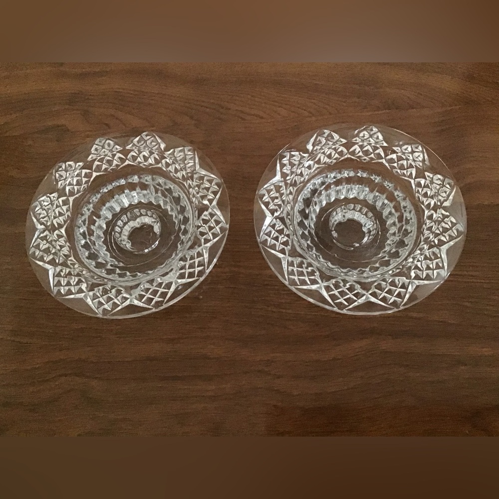 Brilliant Cut Candle Holders Set of 2